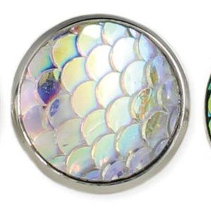 Under the Sea Mermaid Scales Silver Ring - White